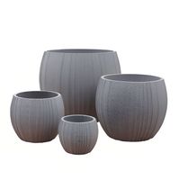 Pots à fleurs en béton GRC de style classique pour la maison et le jardin, courbes légères, imperméables, couleur personnalisée