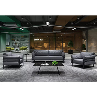 Ensemble de canapés sectionnels en cuir PU de luxe moderne pour bureau, hôtel, école et salon à domicile