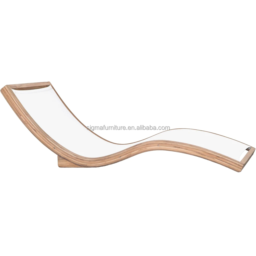 Hot sale modern garden swimming pool sets luxury outdoor lounge teak wave chaise chair sunbath