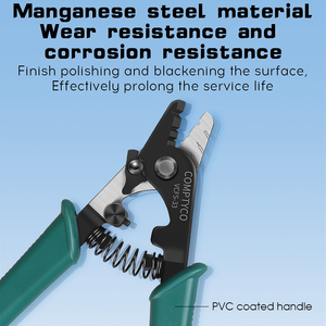COMPTYCO Dénudeur de câbles à trois ports VCFS-33 vert foncé de haute précision, outil de dénudage FTTH, dénudeur de <span class=keywords><strong>fibre</strong></span> optique nu, dénudeur de <span class=keywords><strong>fibre</strong></span> optique en cuir - Product Image 5