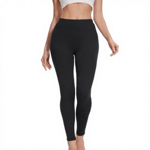 Leggings en tricot uni à taille haute pour femmes - Spandex/Nylon ultra doux - Longueur intégrale - Product Image 1