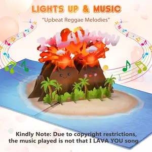 Pop Up Anniversary Card For Wife Husband Couple Musical 3D Romantic Valentines Day Card