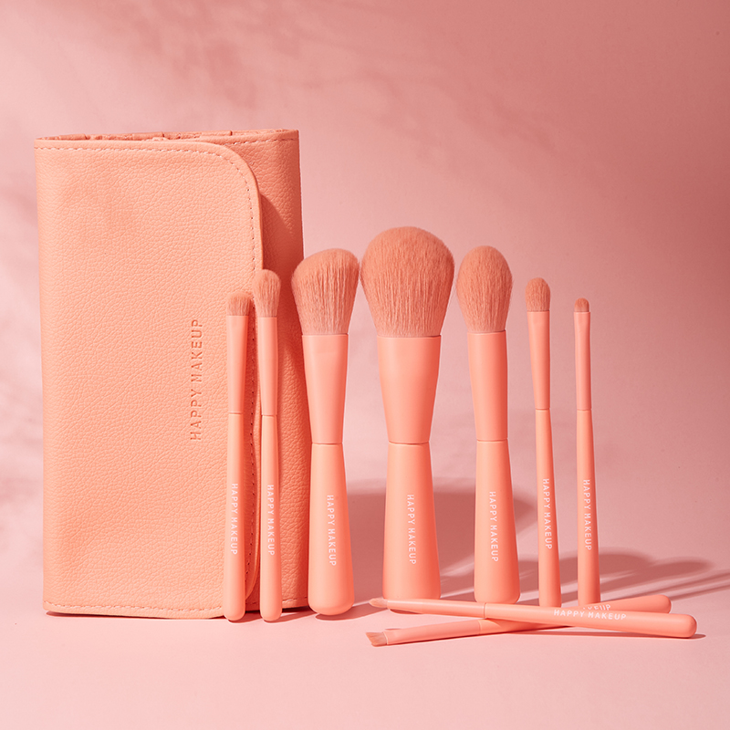 Happymakeup, низкий минимальный заказ, высокое качество, оптовая продажа, частная марка, роскошный розовый набор кистей для макияжа