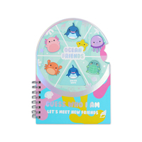 Carnet de notes rotatif personnalisé avec impression couleur, couverture rigide découpée, écologique, pour enfants