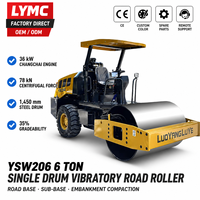 Compacteur de sol professionnel YSW206A de 6 tonnes pour projets industriels et d'infrastructure