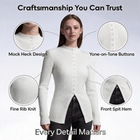 Pull-over à manches longues pour femme, style coréen, respirant, anti-rides, coupe ajustée, tricot de luxe personnalisé, OEM ODM
