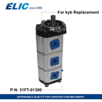Pompe de charge triple Elic 31FT-01300 20300-080C, pompe à engrenages KAYABA, pompe pilote KPR4-12-12-8 pour remplacement Takeuchi TB030