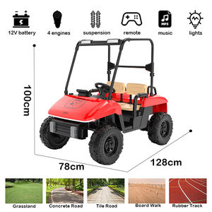 <span class=keywords><strong>Voiture</strong></span> de golf électrique à 4 roues pour enfants avec pare-soleil surélevé, roues en EVA, batterie - Product Image 2