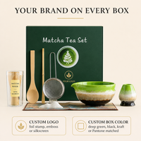 Coffret de 8 accessoires de cérémonie japonaise pour le thé Matcha, de qualité supérieure, comprenant des bols, des outils, un fouet à Matcha, un ensemble de boîtes