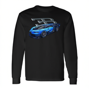 Camiseta de manga larga Bugatti Chiron para hombre, cuello redondo, estampado digital, ropa promocional - Product Image 2