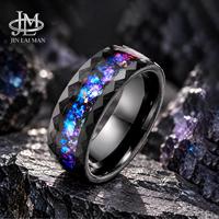 Cincin Nebula Geometris Berlapis Elektroplating Baja Tahan Karat OEM Grosir Jlm, Aksesoris Jari Unisex untuk Pertunangan, Pernyataan Kepribadian