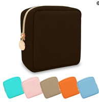 Pochette de maquillage à motif de points tendance, trousse de toilette de voyage en nylon avec fermeture éclair, sac de rangement pour cosmétiques