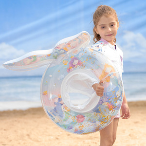 Flotador Inflable Infantil con Diseño de Sirena y Asas para Piscina o Parque Acuático, Edades 1-4, Forma Novedosa con Patrón de Dibujos Animados - Product Image 1