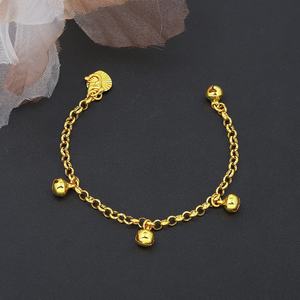 JXX Wholesale 24K Gold-Plated Brass <b>Bracelet</b> with Heart <b>Bead</b> Pendant Trendy Women's Jewelry - Product Image 2