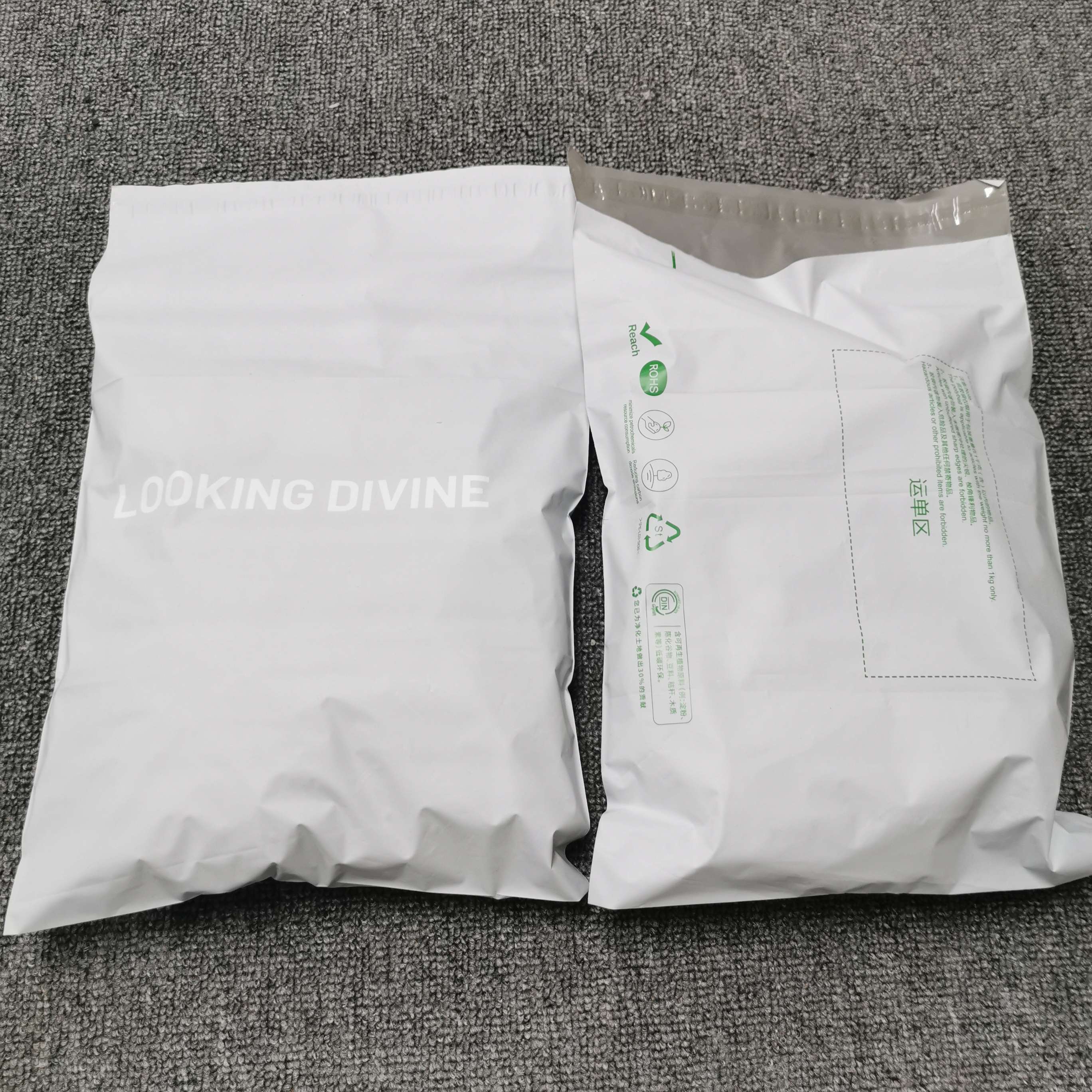 Пакеты для доставки кукурузного крахмала, индивидуальные печатные пластиковые пакеты, самозапечатывающиеся курьерские пластиковые пакеты для доставки