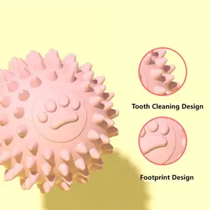 Brinquedo interativo durável para Chewers Agressivo Pet Mordida Molar Brinquedos Limpeza Dentes Formação Natural Bola Espinhosa Não Tóxico