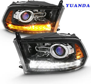 Feux avant LED pour Dodge RAM 2009-2018, faisceau haut, faisceau bas, clignotants, feux de jour (<span class=keywords><strong>DRL</strong></span>) avec bleu, 12V, compatibles avec les phares Dodge Ram - Product Image 3