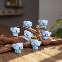 Accessoires de décoration de jardin 3D animaux de dessin animé Mini mignon résine Koala branche enfants Figurines en gros en vrac Capsule jouets
