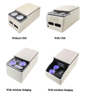 Accoudoir arrière de voiture avec chargeur sans fil et lumière LED, boîte de console centrale, <span class=keywords><strong>support</strong></span> de gobelet pour siège arrière de camion, Mazda, Honda, Toyota - Product Image 4
