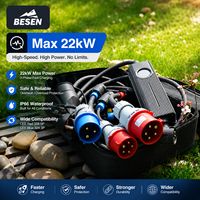 Station de recharge portable pour véhicules électriques BESEN 22 kW, chargeur embarqué 16 kW avec option de prise Schuko, Royaume-Uni, CEE