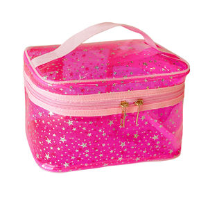 Customized Star Pattern Clear PVC Handbag Waterproof and Durable with Zipper Closure Fashionable Portable <strong>Cosmetic</strong> <strong>Bag</strong> - Product Image 1
