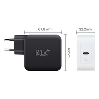 Chargeur rapide GaN 140W USB-C PD3.1 PPS avec prise murale UE pour iPhone, Apple MacBook, téléphone et ordinateur portable