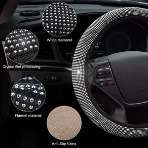 Cubierta <span class=keywords><strong>para</strong></span> <span class=keywords><strong>volante</strong></span> de coche con diamante de cristal brillante <span class=keywords><strong>para</strong></span> coche Suv, Protector de <span class=keywords><strong>volante</strong></span> de diamantes de imitación, decoración de automóviles <span class=keywords><strong>para</strong></span> vehículos - Product Image 5