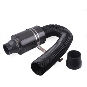 Tuyau d'admission d'air froid en fibre de carbone 76 mm, adaptable universellement pour la modification et l'amélioration de voitures, avec support et collier de serrage - Product Image 5