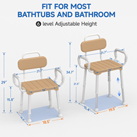 Chaise de douche bariatrique, capacité de charge de 350 lb, chaise de douche en aluminium, chaise de douche pour personnes handicapées, chaise de douche pour personnes âgées, imperméable