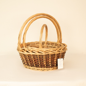 Jy Handmade Hình Bầu Dục Tự Nhiên Liễu Tổ Chức Dệt Giỏ Nhỏ Thiết Lập Với Xử Lý Lớn Màu Đen <span class=keywords><strong>Wicker</strong></span> Giỏ Cho Món Quà - Product Image 4