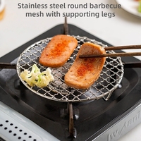 Grille de barbecue ronde en acier inoxydable 304, antiadhésive, réutilisable pour une utilisation en extérieur