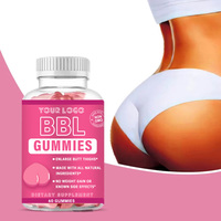 Gummies pour l'amélioration des fesses sous marque privée : pour des hanches et des courbes plus volumineuses, effet BBL naturel, raffermissant et liftant, 60 unités, végétalien