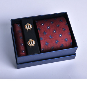 Nouvelle collection de cravates de luxe pour hommes, cravates de mariage en Jacquard tissé pour hommes, cravate, bague, broche, boutons de manchette, ensemble Hanky - Product Image 2