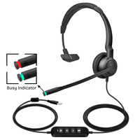 Auriculares USB con Cable y Micrófono con Cancelación de Ruido para PC, Auriculares para Centro de Llamadas, para Computadora Portátil, Trabajo de Oficina - H78