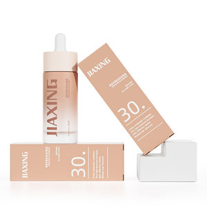 Envase cosmético personalizado redondo plano 1oz 30ml botella de gotero de aceite esencial de <span class=keywords><strong>suero</strong></span> de vidrio negro mate - Product Image 2