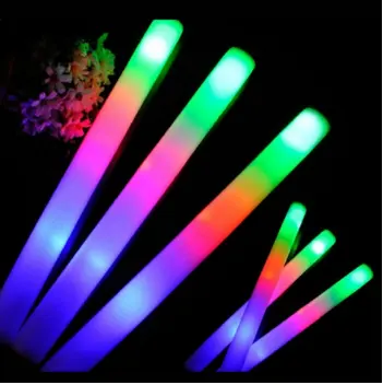 Personalized Color LED Neon Glo Lighting Long Flashing Star Batons-Customized Foam Stick Glow Sticks for Concerts & Parties