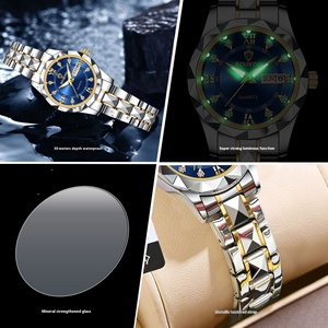 Noble <span class=keywords><strong>montre</strong></span> à Quartz de luxe pour femmes étanche <span class=keywords><strong>en</strong></span> acier inoxydable Double calendrier cadran lumineux fenêtre 18mm largeur de bande boîtier <span class=keywords><strong>en</strong></span> alliage - Product Image 6