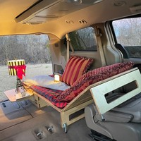 Meubles multifonctionnels modernes pour camping-car, en bois massif, réglables en hauteur, avec boîte de rangement et table, lit en bois