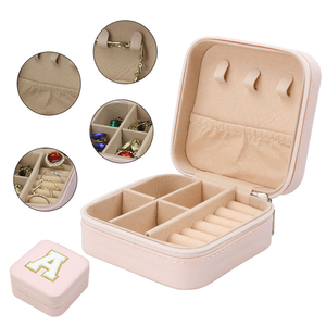 Pink Initial Letter Portable Travel Mini <strong>Jewelry</strong> <strong>Box</strong> PU Leather <strong>Jewelry</strong> Organizer Case Storage Gift <strong>Box</strong> for Girls <strong>Women</strong> - Product Image 4