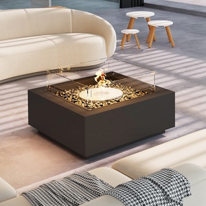 Cheminée à éthanol sur pied mobile haut de gamme, design contemporain, construction en acier au carbone, chauffage sans fumée - Product Image 2