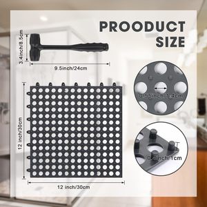 Premium 24 Pack interblocco di piastrelle per pavimento modulari 12 "X 12" tappetino antiscivolo in gomma per drenaggio 1 pz martello di plastica - Product Image 4
