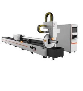 Mesin pemotong laser terintegrasi tabung logam, desain baru modern mesin pemotong serat laser pelat tertutup