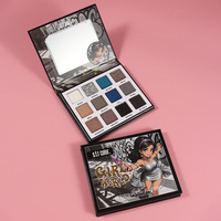 Palette d'ombres à paupières minérales mates métalliques imperméables avec logo personnalisé, OEM, étiquette privée, MSDS, 12 couleurs