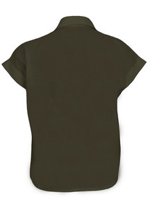 Haut ample minimaliste pour femme en coton 100% avec col en V, tissu respirant, coupe décontractée confortable, vêtement décontracté quotidien - Product Image 5