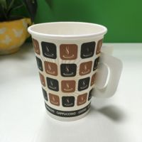 Tasses à café en papier de 7oz 9oz avec poignées, tasse à café d'arabie saoudite avec porte-biscuit