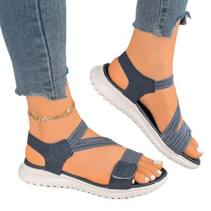 Women Summer Elastic European and American Style Sports Beach <b>Sandals</b> Thick Sole Casual Wedge <b>Sandals</b> - Product Image 5
