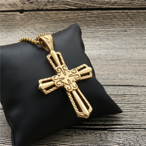 yunnique <b>Cross</b> Pendant Necklace Fashion Gold Zinc Alloy Unisex Gift Jewelry - Product Image 2