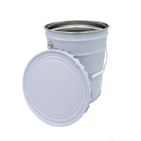 Fûts de 25 litres Seau en métal noir de 5 gallons Seau de 5 gallons en acier inoxydable avec couvercle