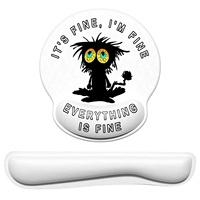 Repose-poignets ergonomique pour clavier et souris Black Cat en gel, avec base en mousse à mémoire de forme et caoutchouc, motif dessin animé, couleur personnalisable, en stock