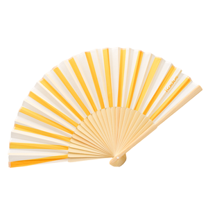 Abanico de mano con forma de flor de estilo vintage, material de bambú con logotipo personalizado y patrón para señora - Product Image 4